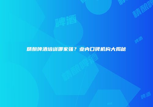 精酿啤酒培训哪家强？业内口碑机构大揭秘