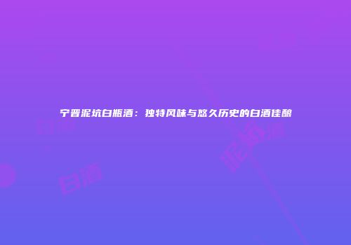 宁晋泥坑白瓶酒：独特风味与悠久历史的白酒佳酿