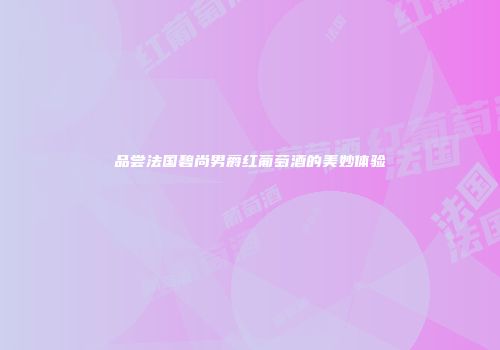 品尝法国碧尚男爵红葡萄酒的美妙体验
