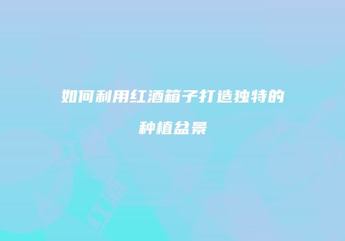 如何利用红酒箱子打造独特的种植盆景