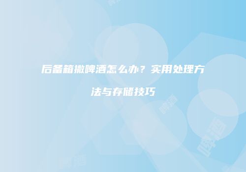后备箱撒啤酒怎么办？实用处理方法与存储技巧