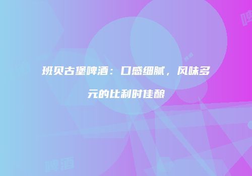 班贝古堡啤酒：口感细腻，风味多元的比利时佳酿