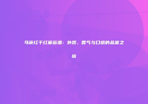 马蒂红干红葡萄酒：外观、香气与口感的品鉴之旅