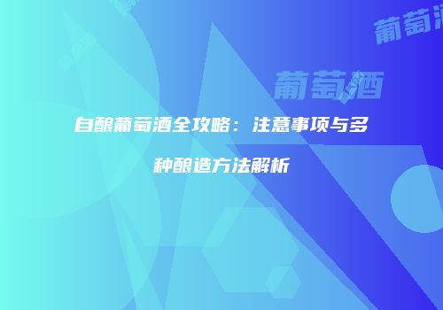 自酿葡萄酒全攻略：注意事项与多种酿造方法解析