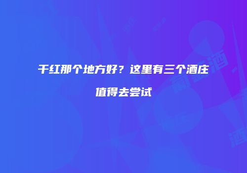 干红那个地方好？这里有三个酒庄值得去尝试