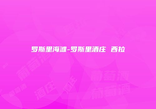 罗斯里海滩-罗斯里酒庄 西拉