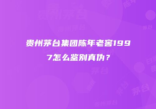 贵州茅台集团陈年老窖1997怎么鉴别真伪？