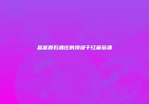 品鉴源石酒庄的顶级干红葡萄酒