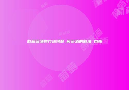 做葡萄酒的方法视频_葡萄酒的做法 自酿