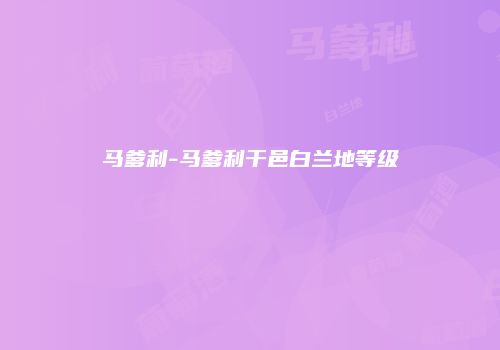 马爹利-马爹利干邑白兰地等级