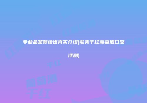 专业品鉴师给出真实介绍(歌美干红葡萄酒口感评测)