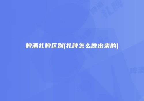 啤酒扎啤区别(扎啤怎么做出来的)