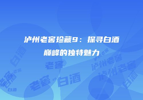 泸州老窖珍藏9：探寻白酒巅峰的独特魅力