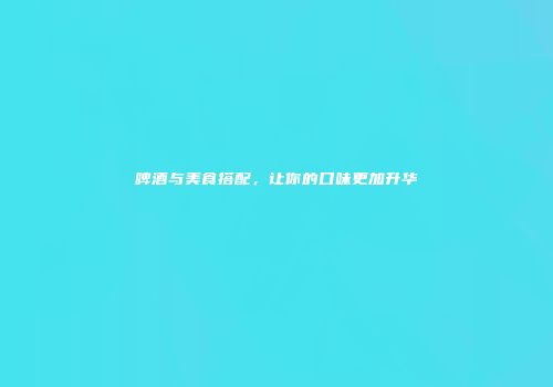 啤酒与美食搭配，让你的口味更加升华