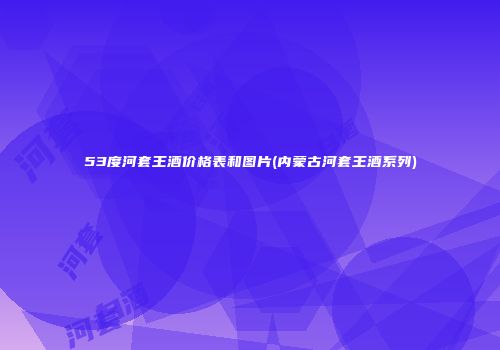 53度河套王酒价格表和图片(内蒙古河套王酒系列)