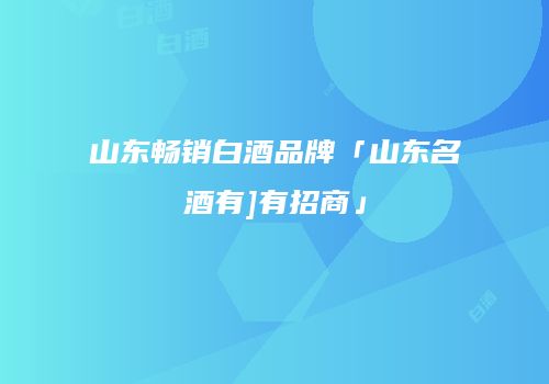 山东畅销白酒品牌「山东名酒有]有招商」