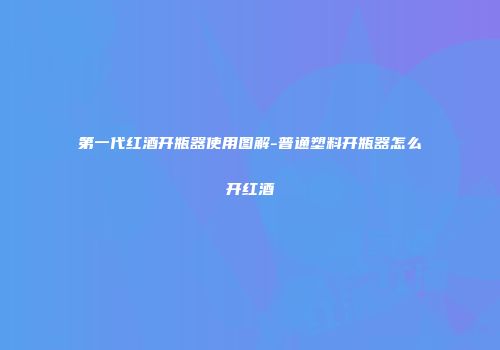 第一代红酒开瓶器使用图解-普通塑料开瓶器怎么开红酒