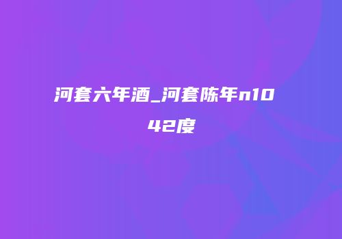 河套六年酒_河套陈年n10 42度