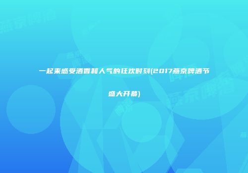 一起来感受酒香和人气的狂欢时刻(2017燕京啤酒节盛大开幕)