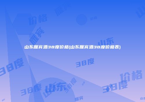 山东雁宾酒38度价格(山东雁宾酒38度价格表)