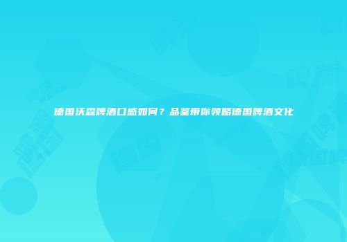 德国沃森啤酒口感如何？品鉴带你领略德国啤酒文化