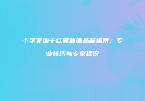 十字菲迪干红葡萄酒品鉴指南：专业技巧与专家建议