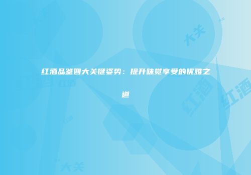 红酒品鉴四大关键姿势：提升味觉享受的优雅之道