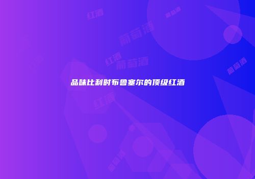品味比利时布鲁塞尔的顶级红酒