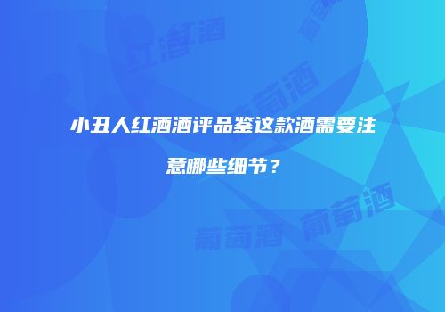 小丑人红酒酒评品鉴这款酒需要注意哪些细节？
