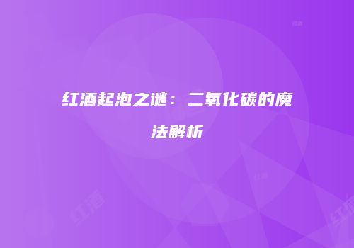 红酒起泡之谜：二氧化碳的魔法解析