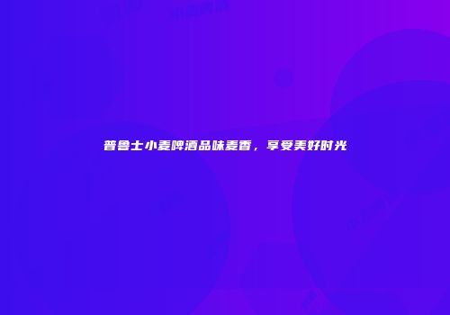 普鲁士小麦啤酒品味麦香，享受美好时光