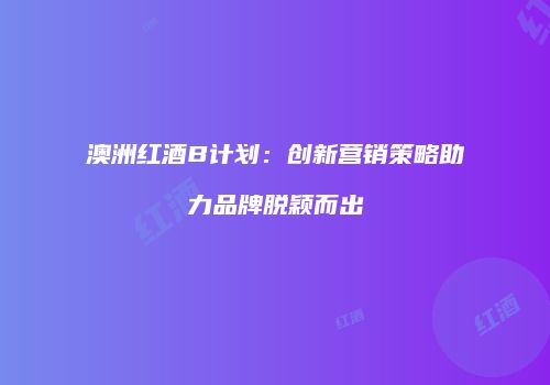 澳洲红酒B计划：创新营销策略助力品牌脱颖而出