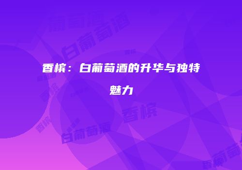 香槟：白葡萄酒的升华与独特魅力