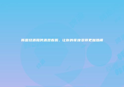 韩国烧酒和啤酒混着喝，让你的夜晚变得更加热闹