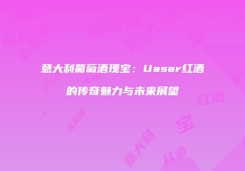 意大利葡萄酒瑰宝：Uasar红酒的传奇魅力与未来展望