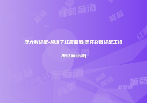 澳大利袋鼠-梅洛干红葡萄酒(澳芬袋鼠袋鼠王梅洛红葡萄酒)