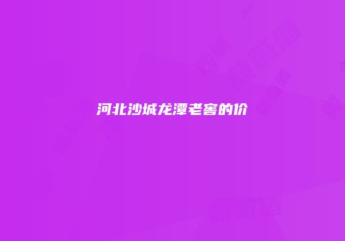 河北沙城龙潭老窖的价
