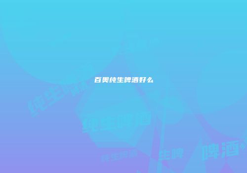 百奥纯生啤酒好么