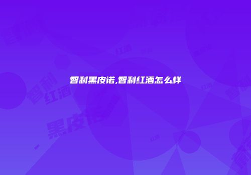 智利黑皮诺,智利红酒怎么样