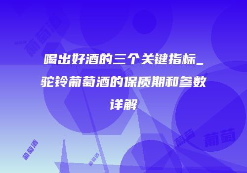 喝出好酒的三个关键指标_驼铃葡萄酒的保质期和参数详解