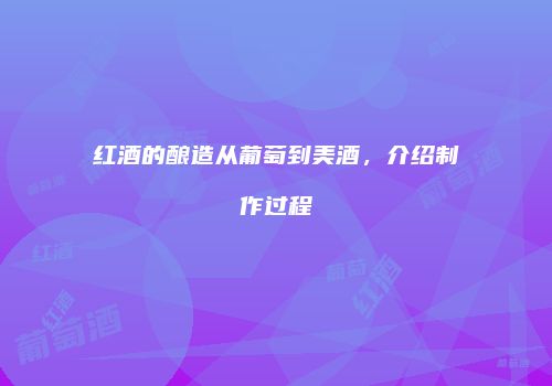 红酒的酿造从葡萄到美酒，介绍制作过程