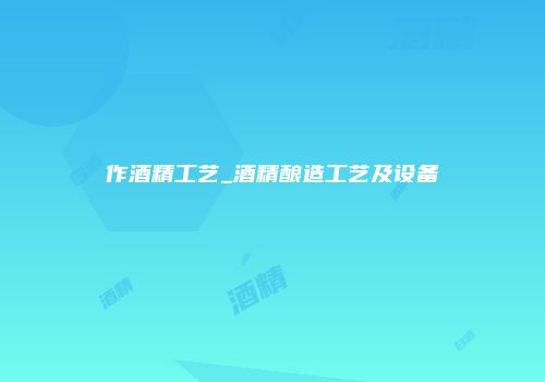 作酒精工艺_酒精酿造工艺及设备