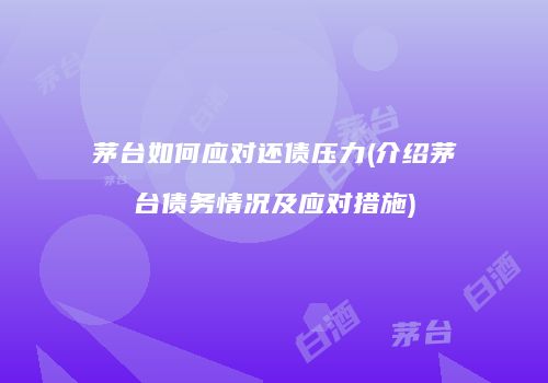 茅台如何应对还债压力(介绍茅台债务情况及应对措施)