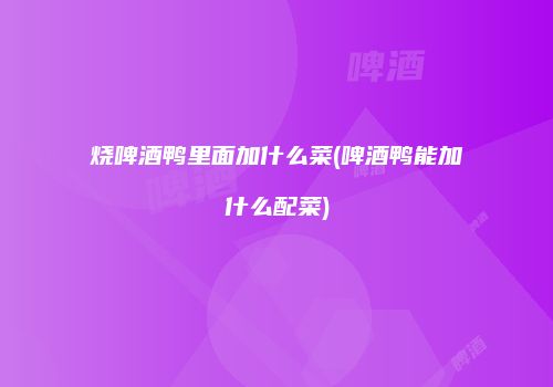 烧啤酒鸭里面加什么菜(啤酒鸭能加什么配菜)