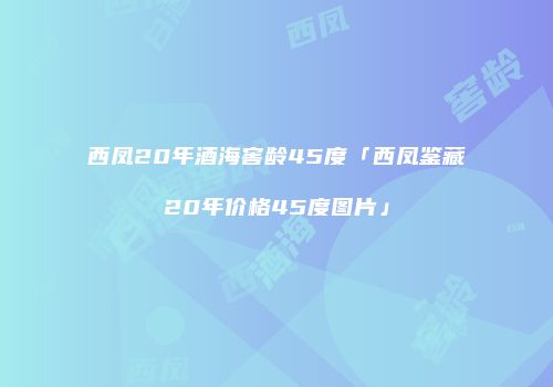 西凤20年酒海窖龄45度「西凤鉴藏20年价格45度图片」