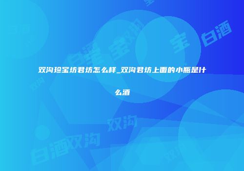 双沟珍宝坊君坊怎么样_双沟君坊上面的小瓶是什么酒