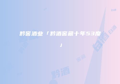 黔窖酒业「黔酒窖藏十年53度」
