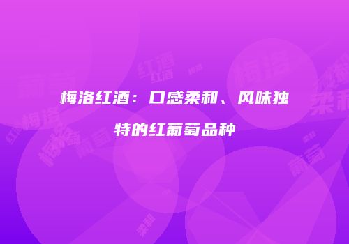 梅洛红酒：口感柔和、风味独特的红葡萄品种