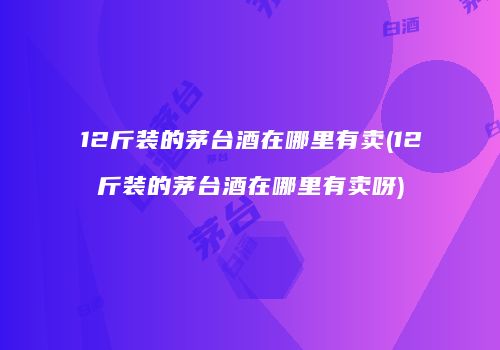 12斤装的茅台酒在哪里有卖(12斤装的茅台酒在哪里有卖呀)