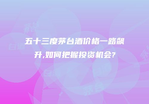 五十三度茅台酒价格一路飙升,如何把握投资机会?